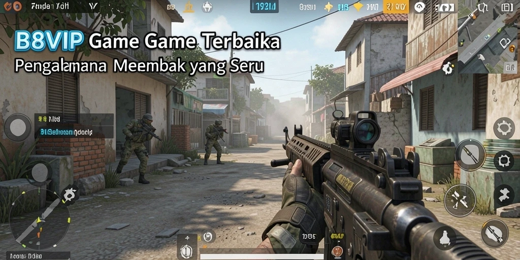 Tampilan gameplay B8VIP yang menegangkan dalam pertempuran FPS.