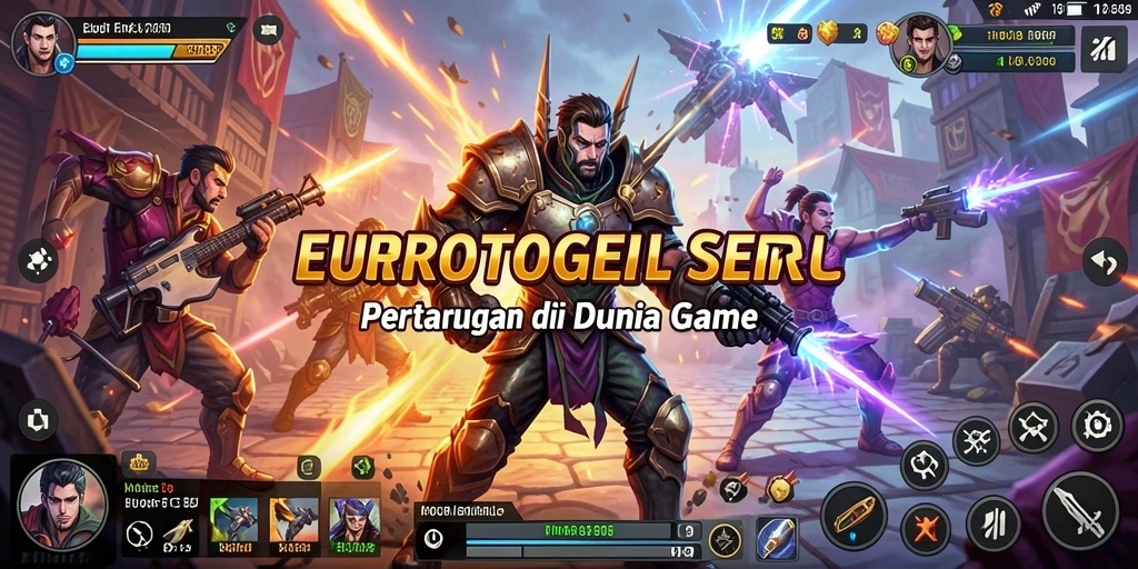 Screenshot gameplay EUROTOGEL menampilkan aksi pertarungan yang mendebarkan.