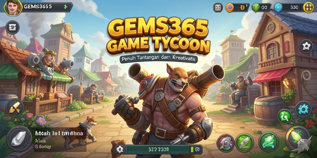Tampilan menarik dari gameplay GEMS365 yang penuh strategi Tycoon.