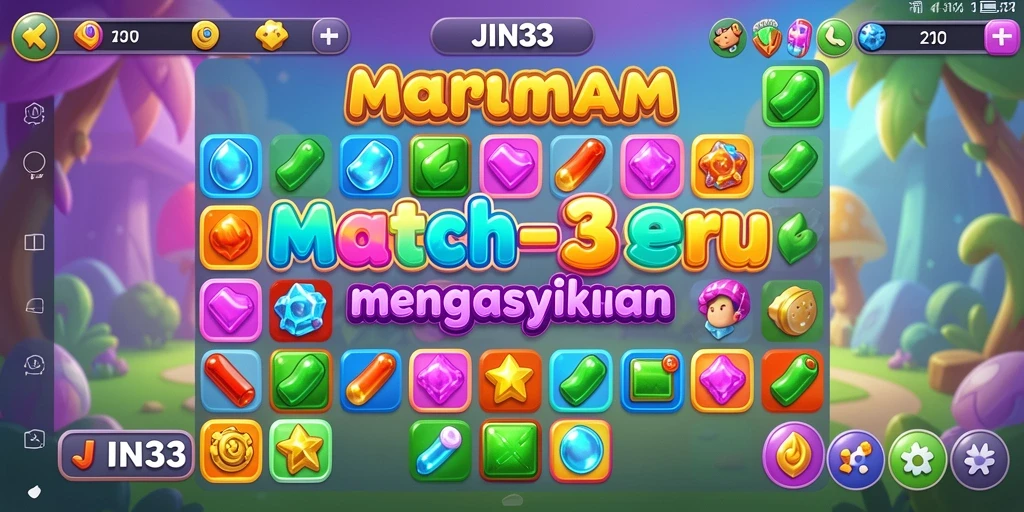 Tampilan gameplay seru dengan tantangan Match-3.