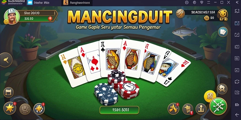 Tampilan gameplay seru dalam MANCINGDUIT yang menggambarkan suasana Gaple.