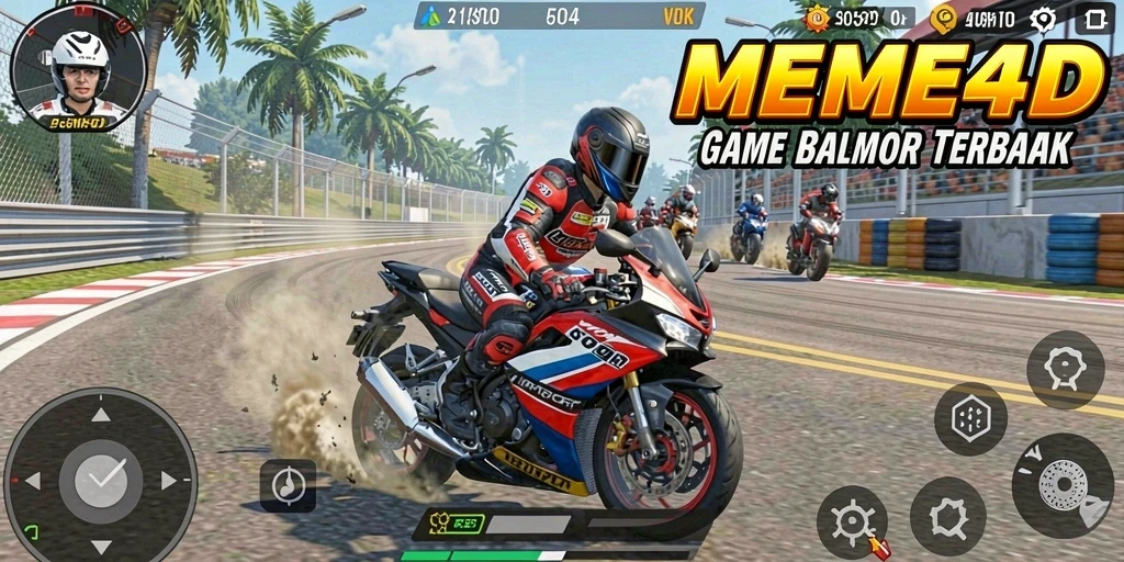 Gameplay seru dari balapan motor di MEME4D.