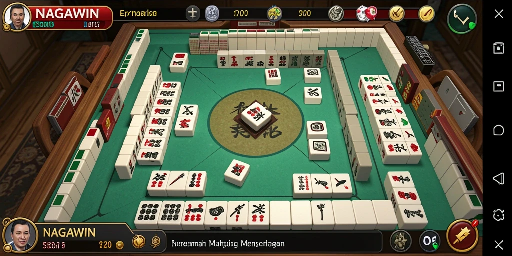 Gameplay seru NAGAWIN dalam permainan Mahjong yang menantang.