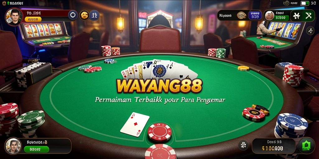 Tampilan gameplay seru dari aplikasi WAYANG88 dengan fitur poker menarik.